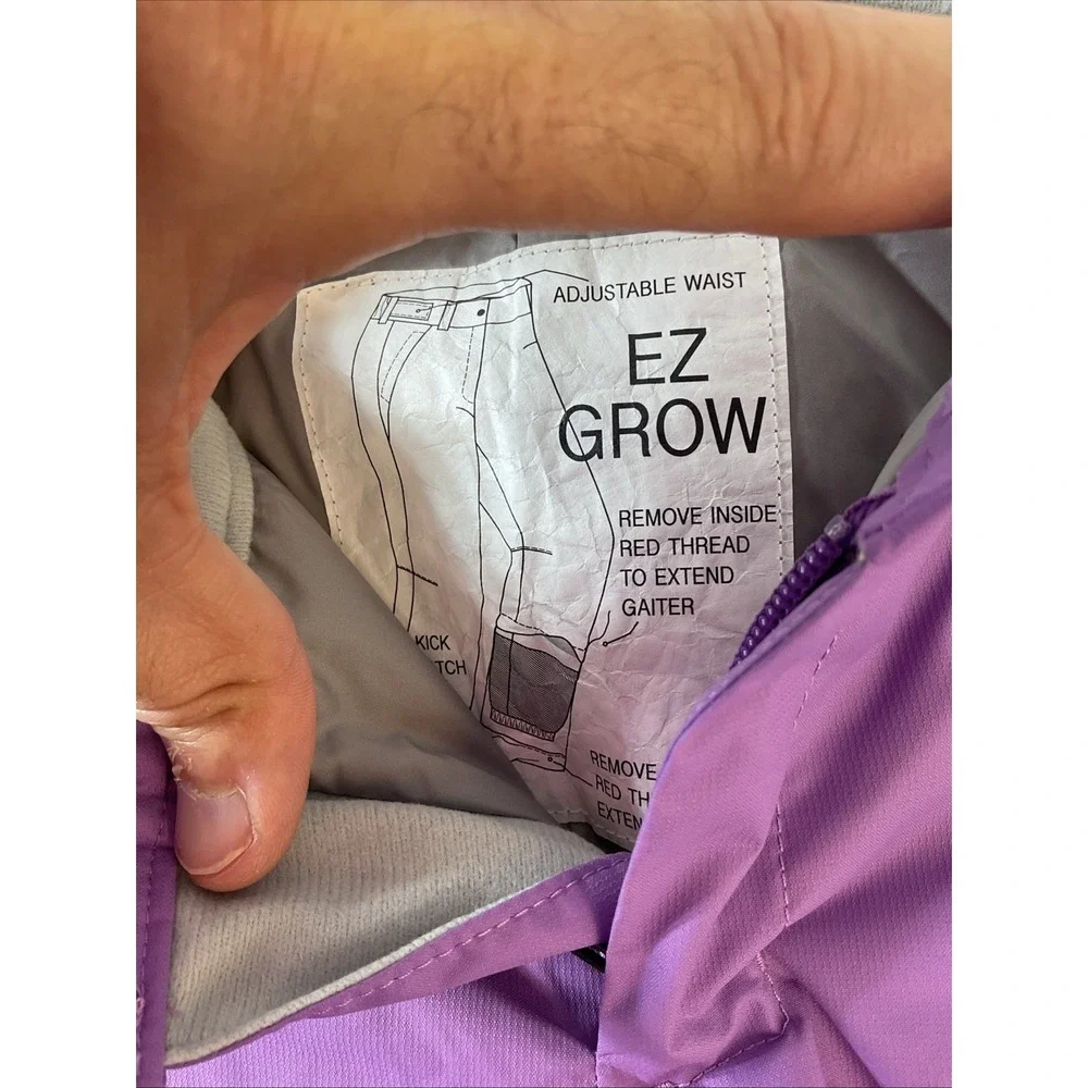 The North Face Snow Pants Girls Small 7/8 Purple DryVent‎ EZ Grow Insulated Ski